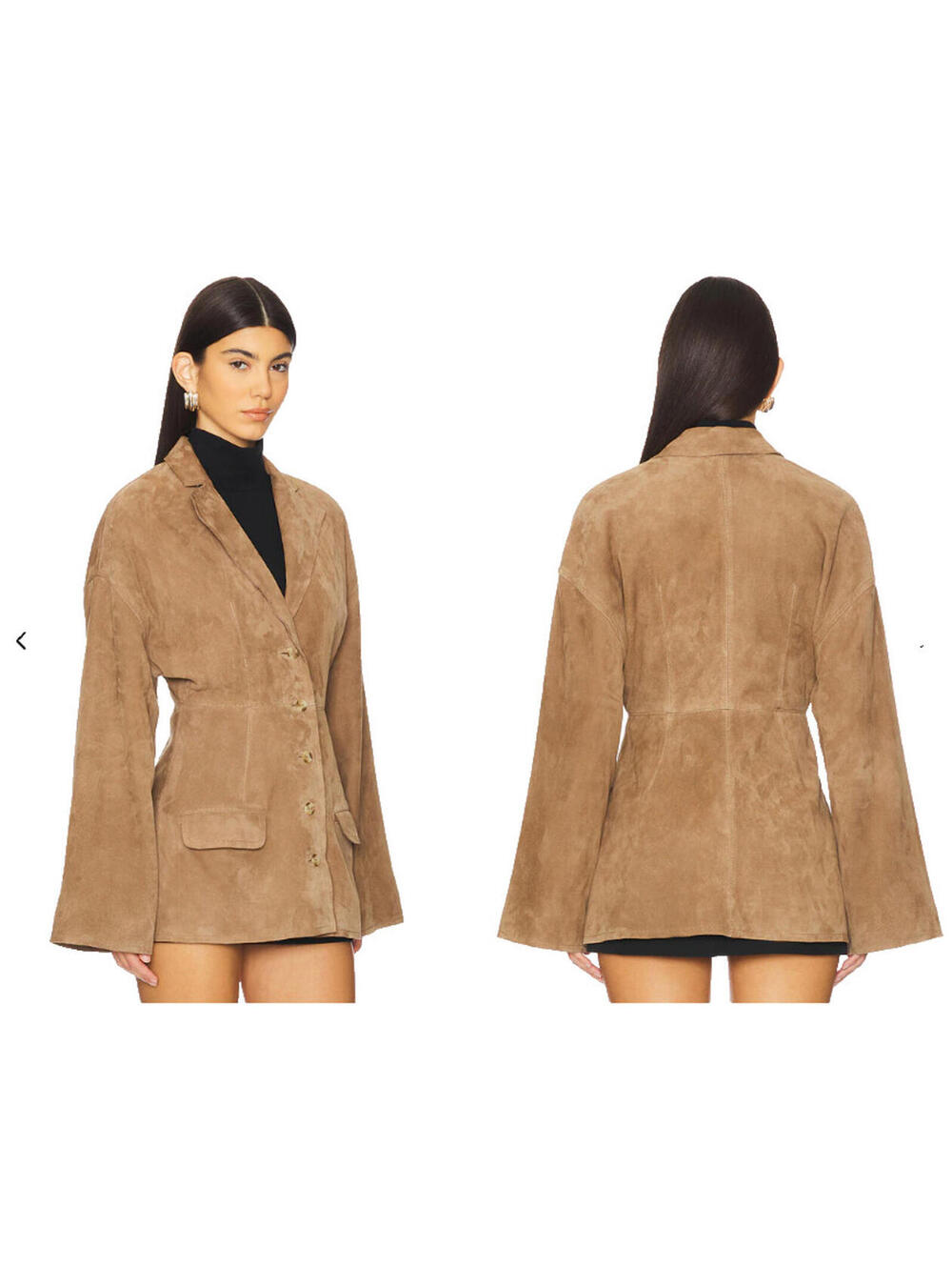 Eaves Revolve Salta Suede Jacket in Tan SIZE M NWT $528msrp - Picture 2 of 11